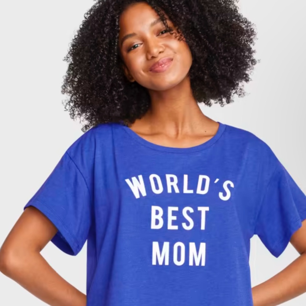 Womens Graphic Sleep Tee - Blue Worlds Best Mom